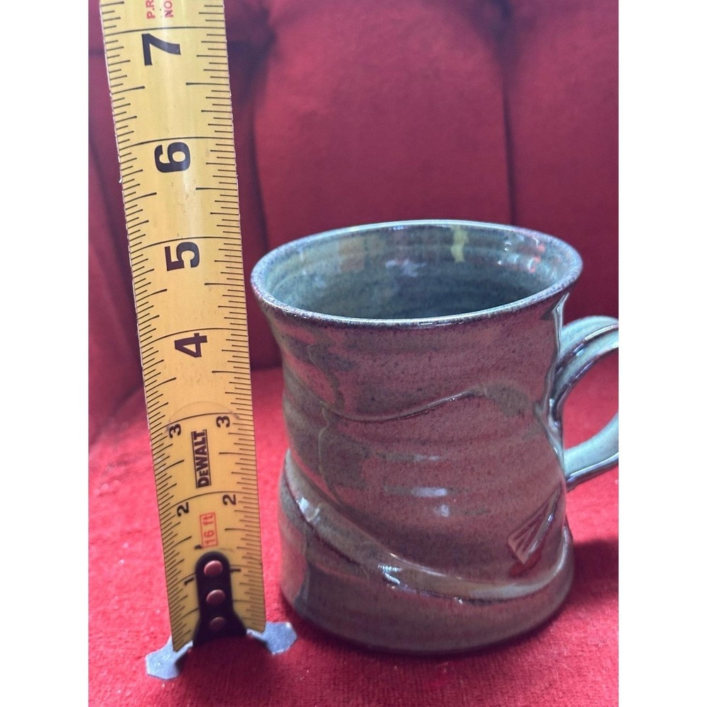 Coffee Mug Pottery Ceramic 16 oz Green Speckled - Picture 9 of 11